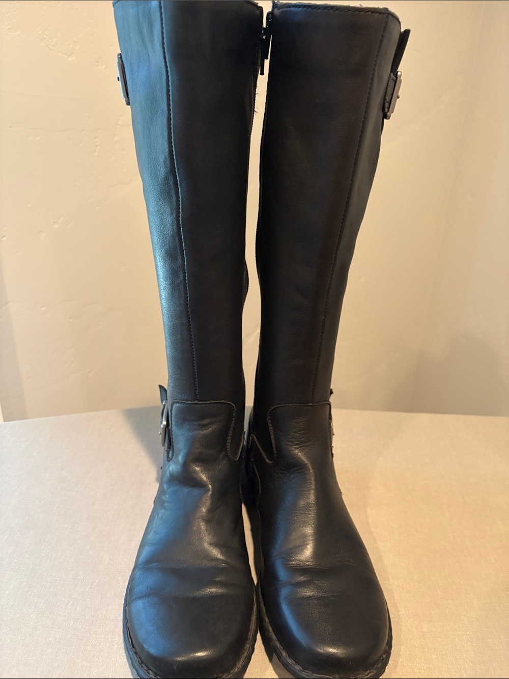 Born Black Over-the-Knee Leather Boots